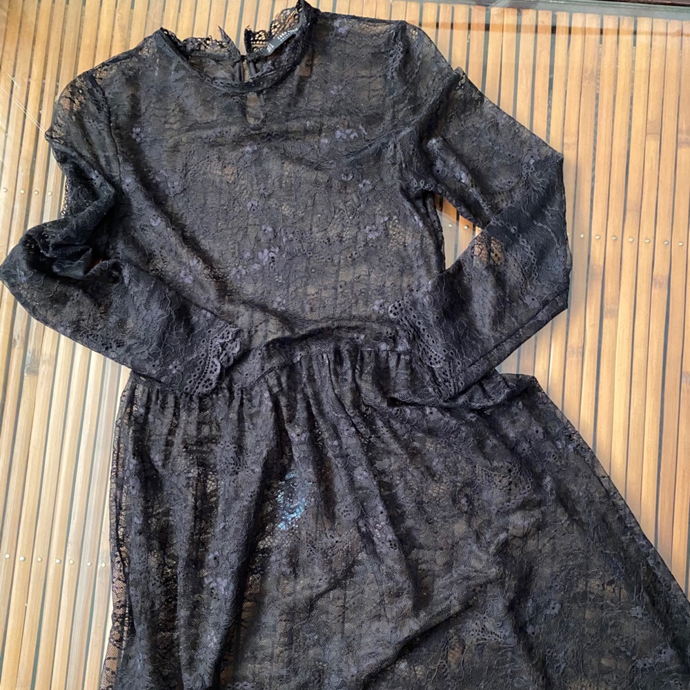 Zara sheer lace dress small